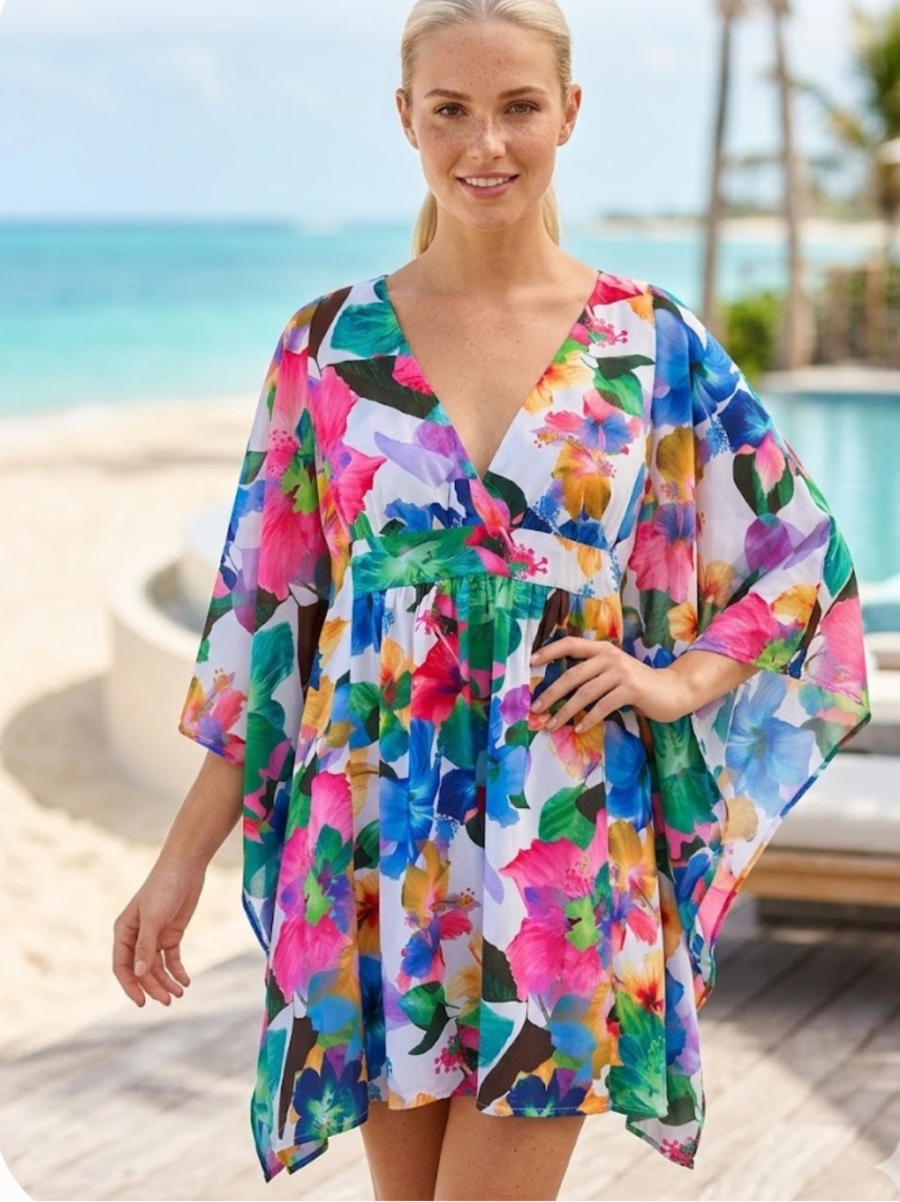 Nanette Lepore Pool Party Floral Swim Beach Coverup - Size Large